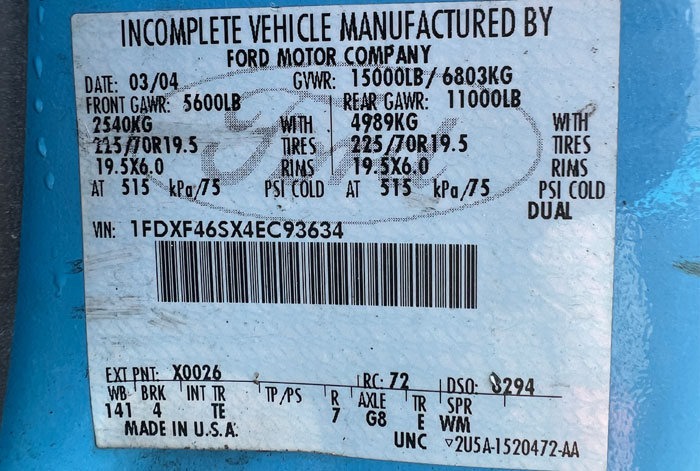 2004 Ford F-450 Mechanic's Truck w/ Only 60K & Liftmore Crane - Federal Label
