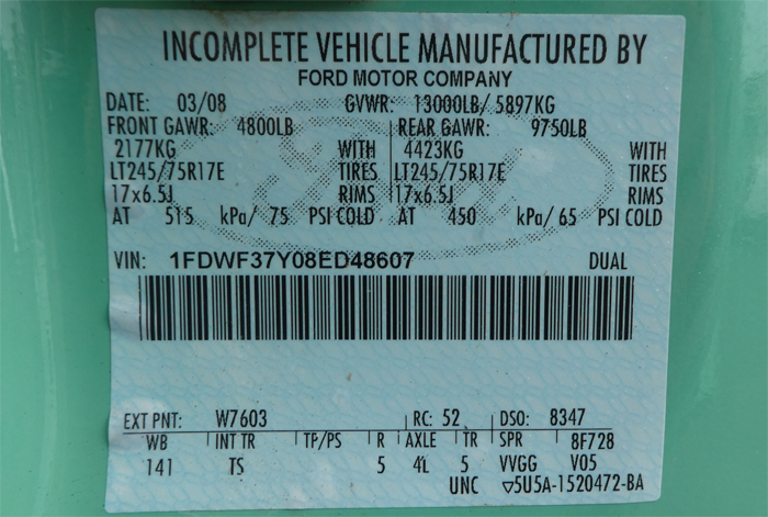 2008 Ford F-350 Super Duty XL 4 x 4 Stakebed - Federal Label 