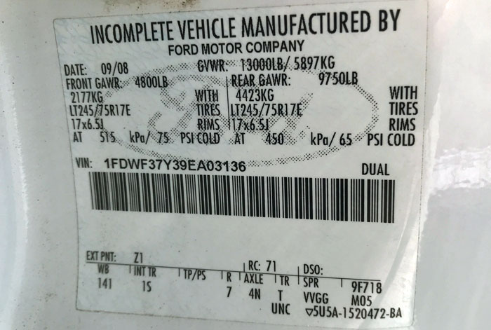 2009 Ford F-350 XL 4 x 4 Utility -  Federal Label