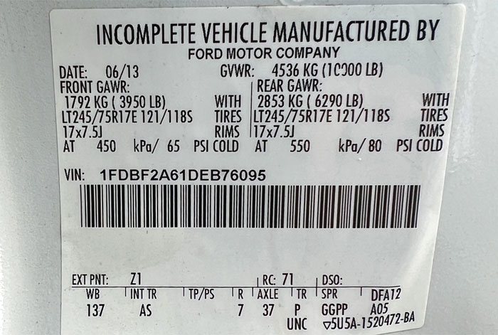 2013 Ford F-250 XL Utility - Federal Label