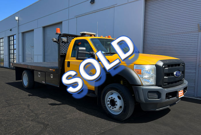 2012 Ford F-550 Diesel 14' Flatbed Truck w/ 112K & New OEM Factory Motor #A99249.