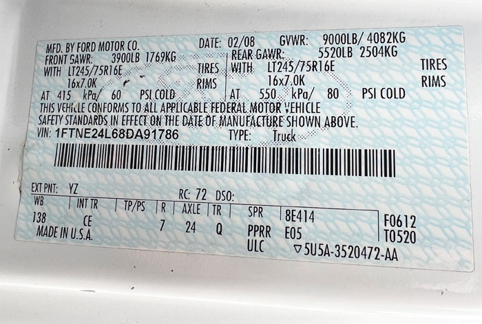2008 Ford E-250 Cargo Van w/ 40K -  Federal Label 