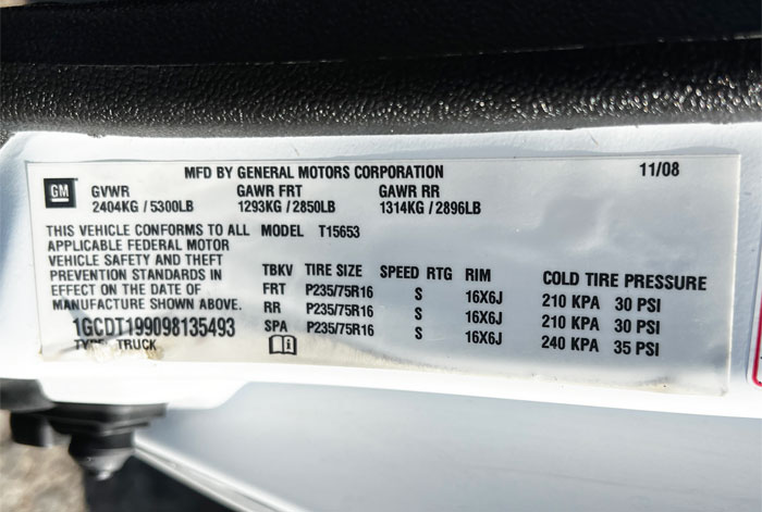 2009 Chevy Colorado 4WD Extra Cab - Federal Label