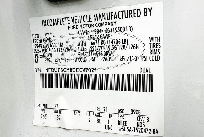 2012 Ford F-550 XLT 12' Stakebed Truck - Federal Label