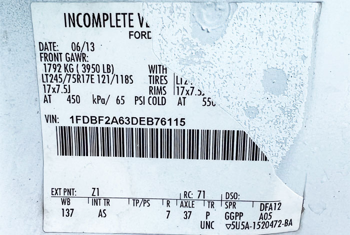 2013 Ford F-250 Utility Truck - Federal Label