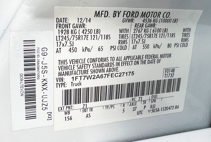 2015 Ford F-250 Crew Cab - Federal Label