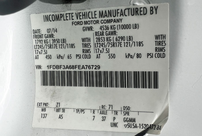 2015 Ford F-350 Utility - Federal Label