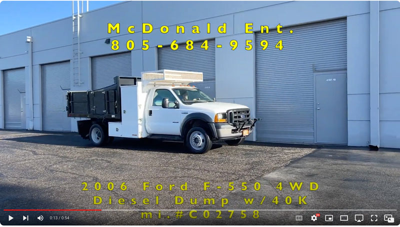 2006 Ford F-550 4WD 6.0 L Diesel 9' Dump w/ 40K. miles on YouTube