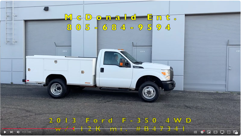 2013 F-350 4 x 4 Utility w/ 112K. miles  #B47341 on YouTube
